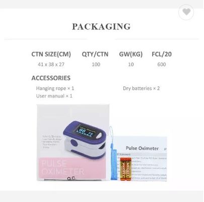 Wyświetlacz OLED Spo2 Przenośny Pulsoksymetr Palca Tętno Spo2
