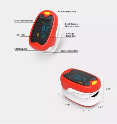 Przenośne pulsoksymetry OLED dla dzieci dla dzieci z akumulatorem Pulsoksymetr na palec