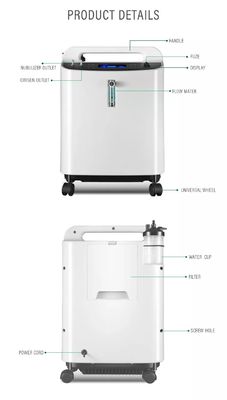 5L 93% Medical Home Respironics Koncentrator tlenu z alarmem czystości w kolorze białym